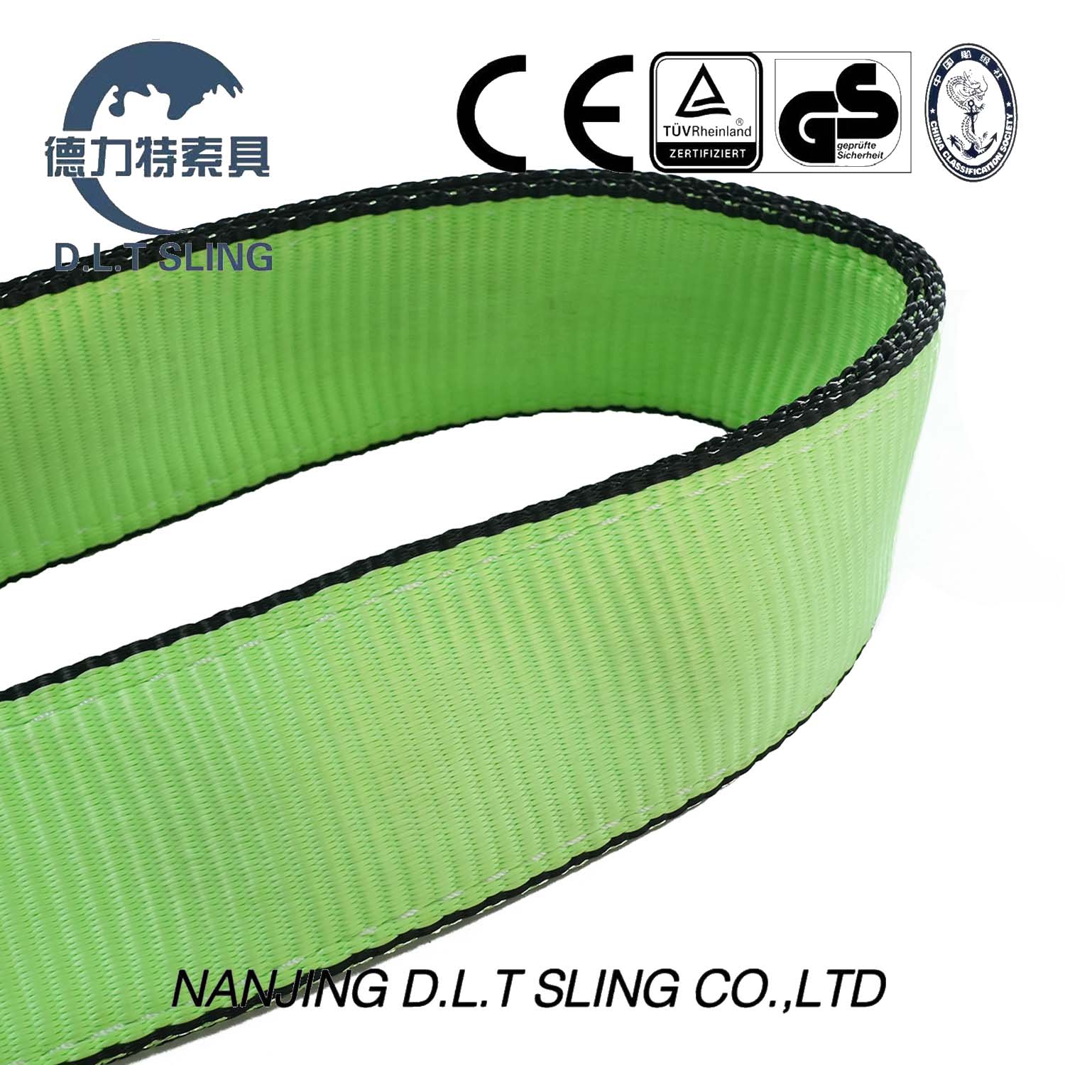 Tow Straps with CE, GS Certificates Fluorescent Green