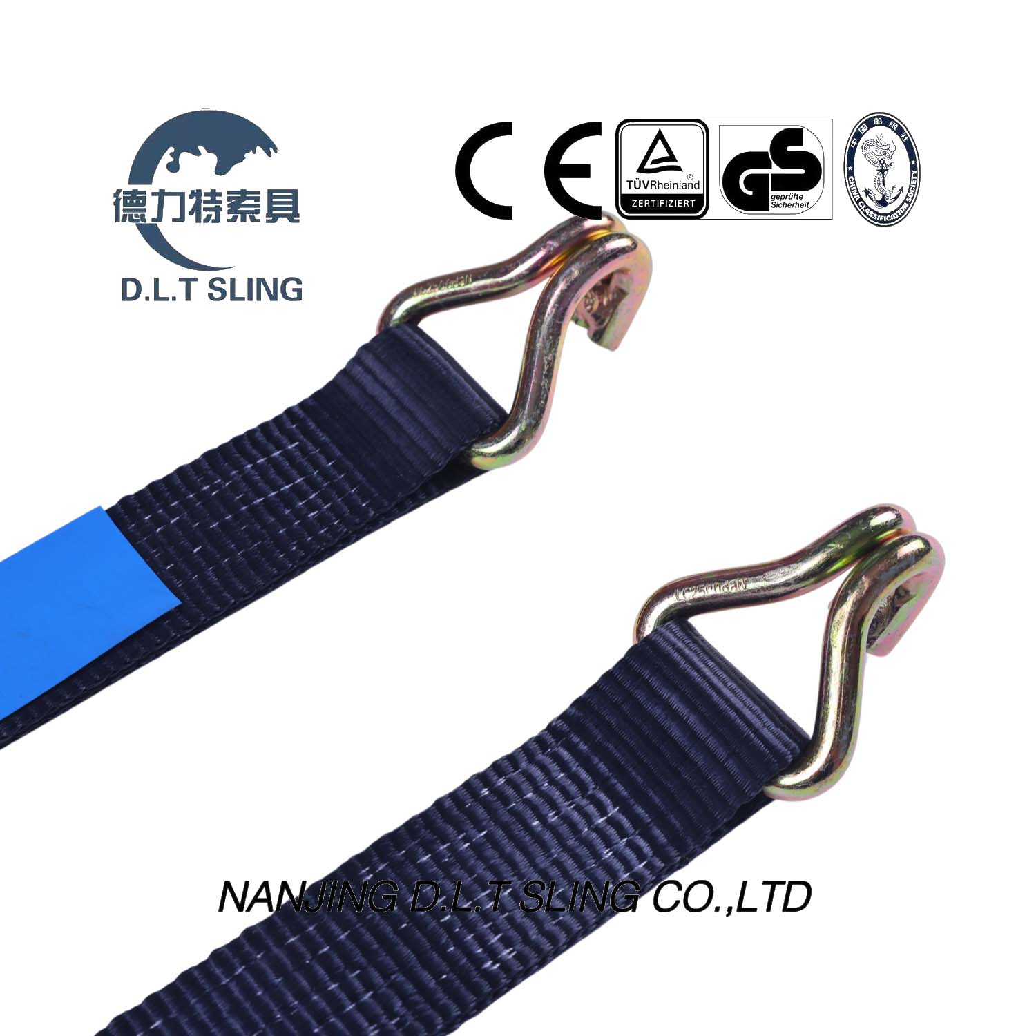 Black Fingerprint Handle Rachet Straps