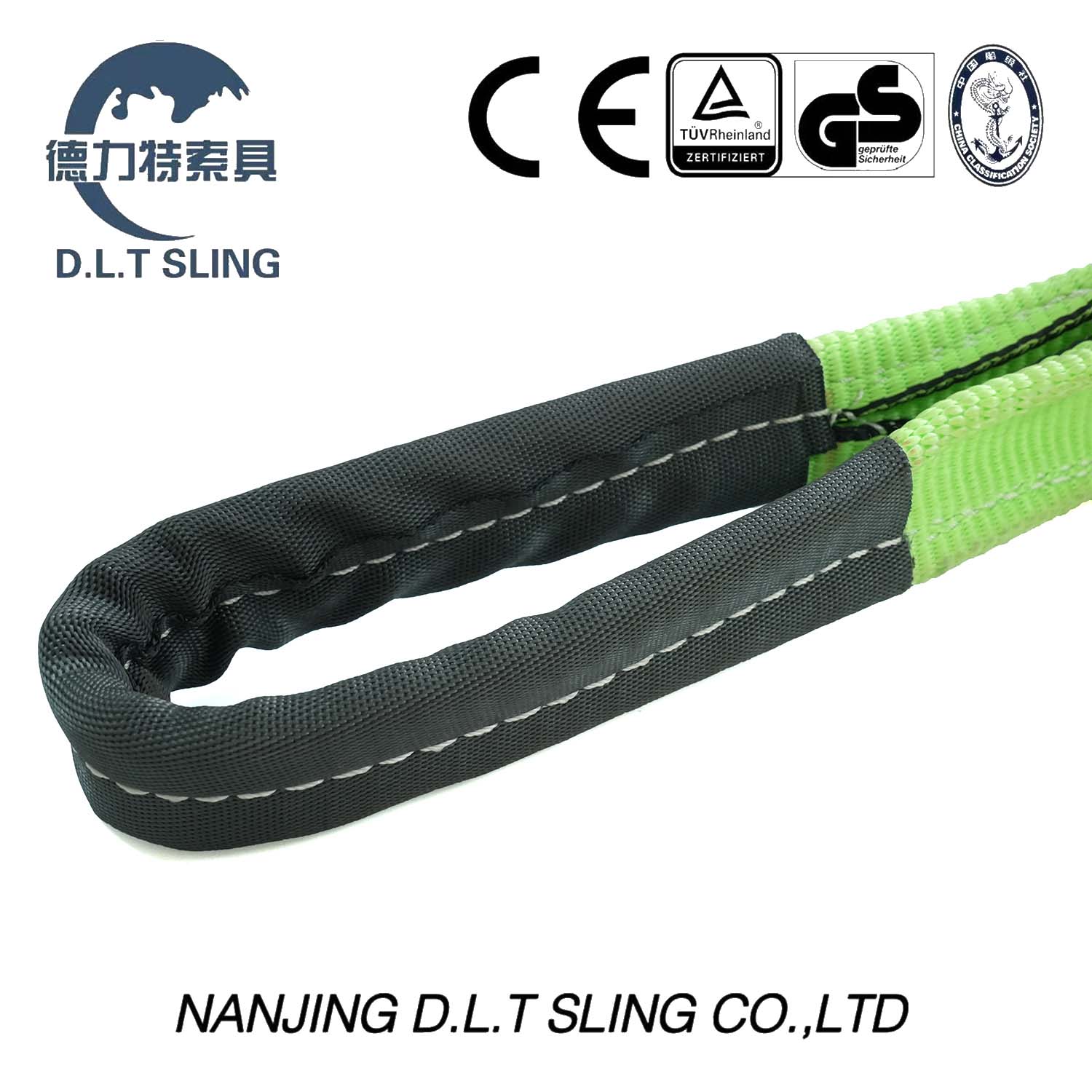 Tow Straps with CE, GS Certificates Fluorescent Green